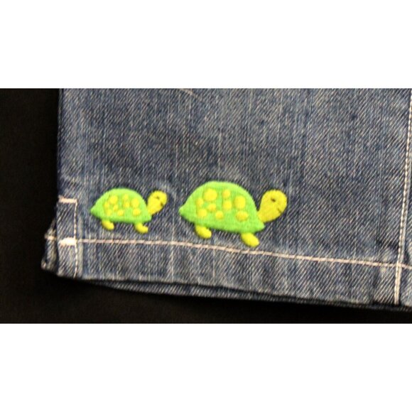 NEW 2008 Gymboree 2pc Tennis Match sz 4 Denim Capri Hooded Shirt Dots Turtle - Picture 3 of 8